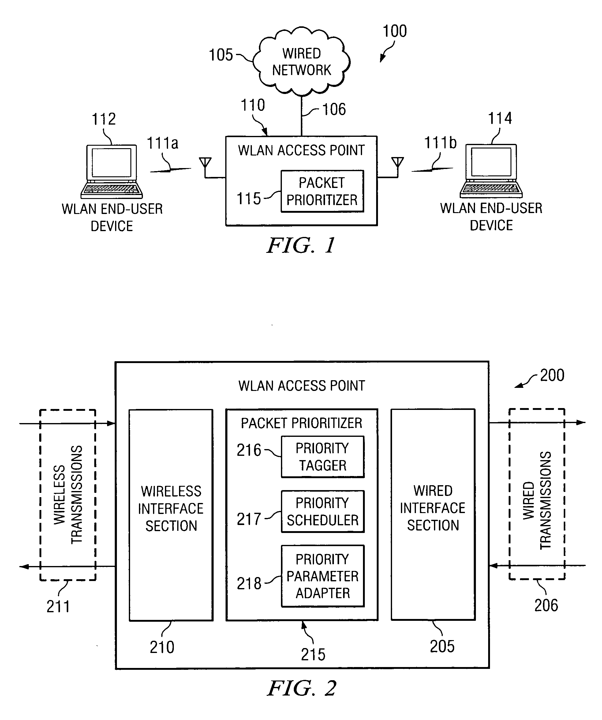 Packet-level service differentiation for quality of service provisioning over wireless local area networks