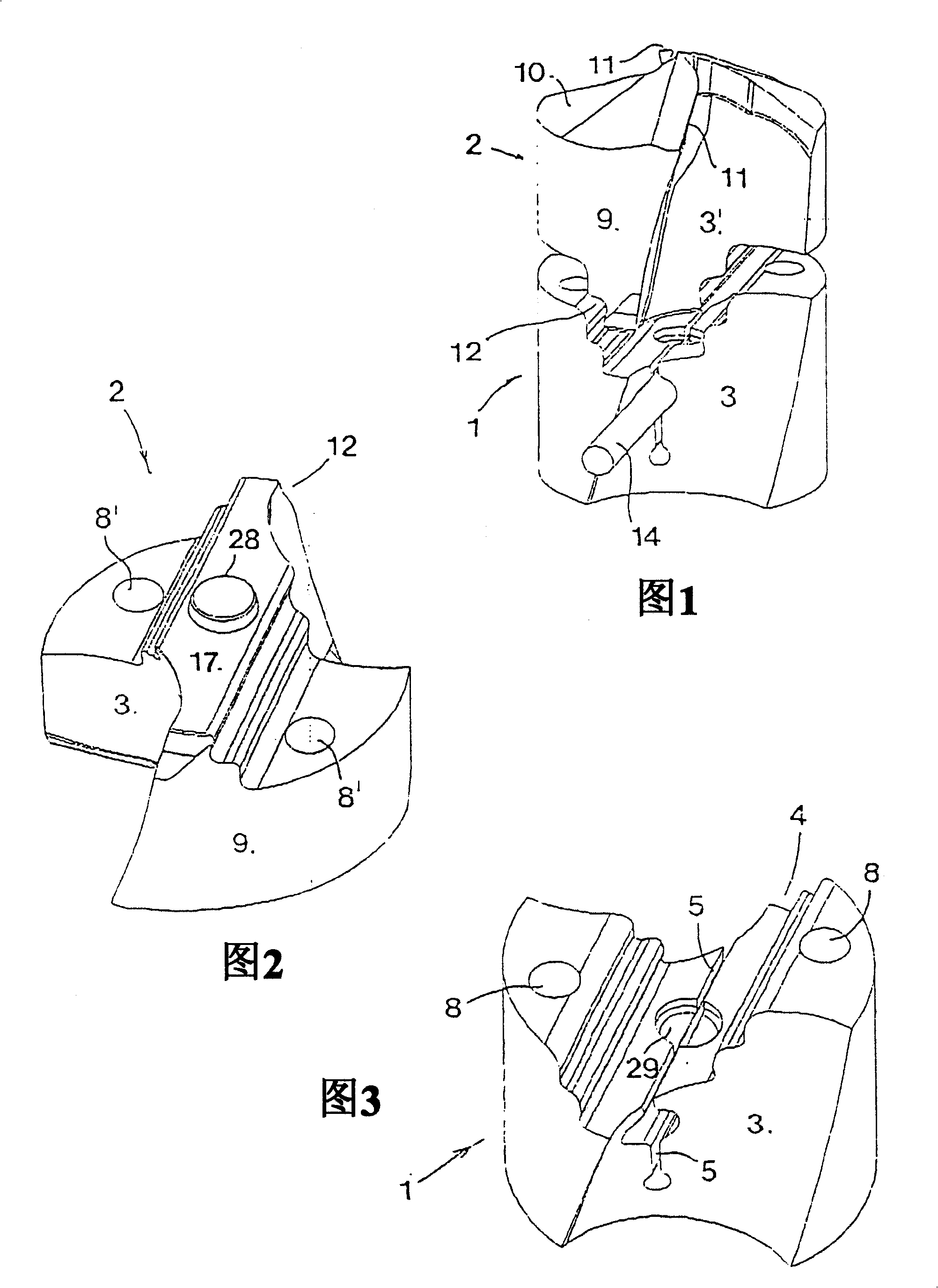 Rotatable tool for chip removing machining