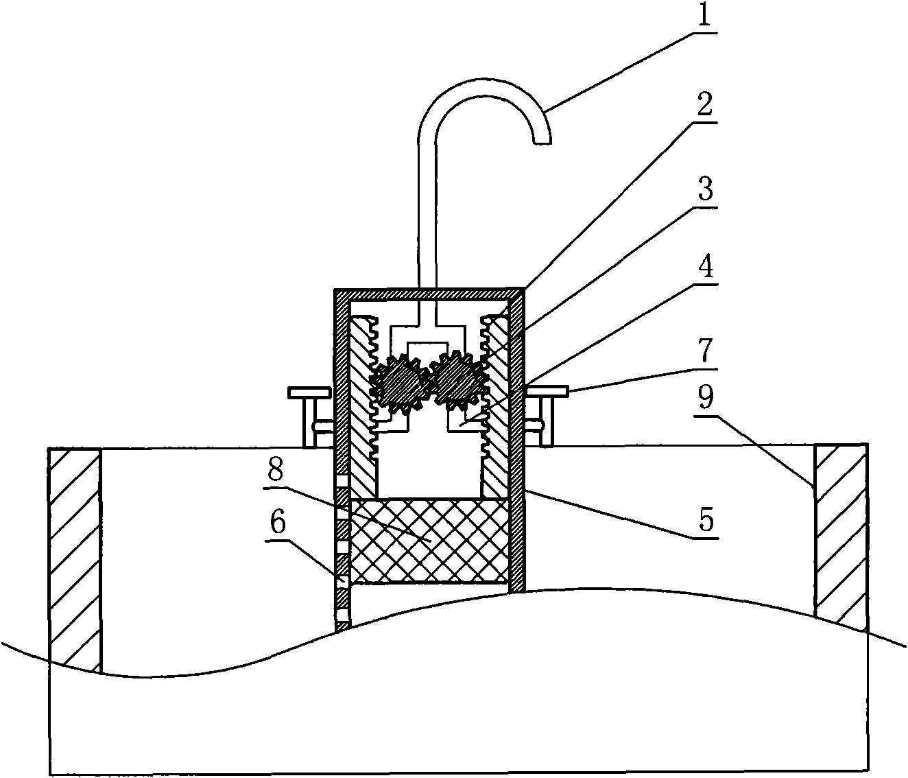 Support rotation type automatic cut-off device