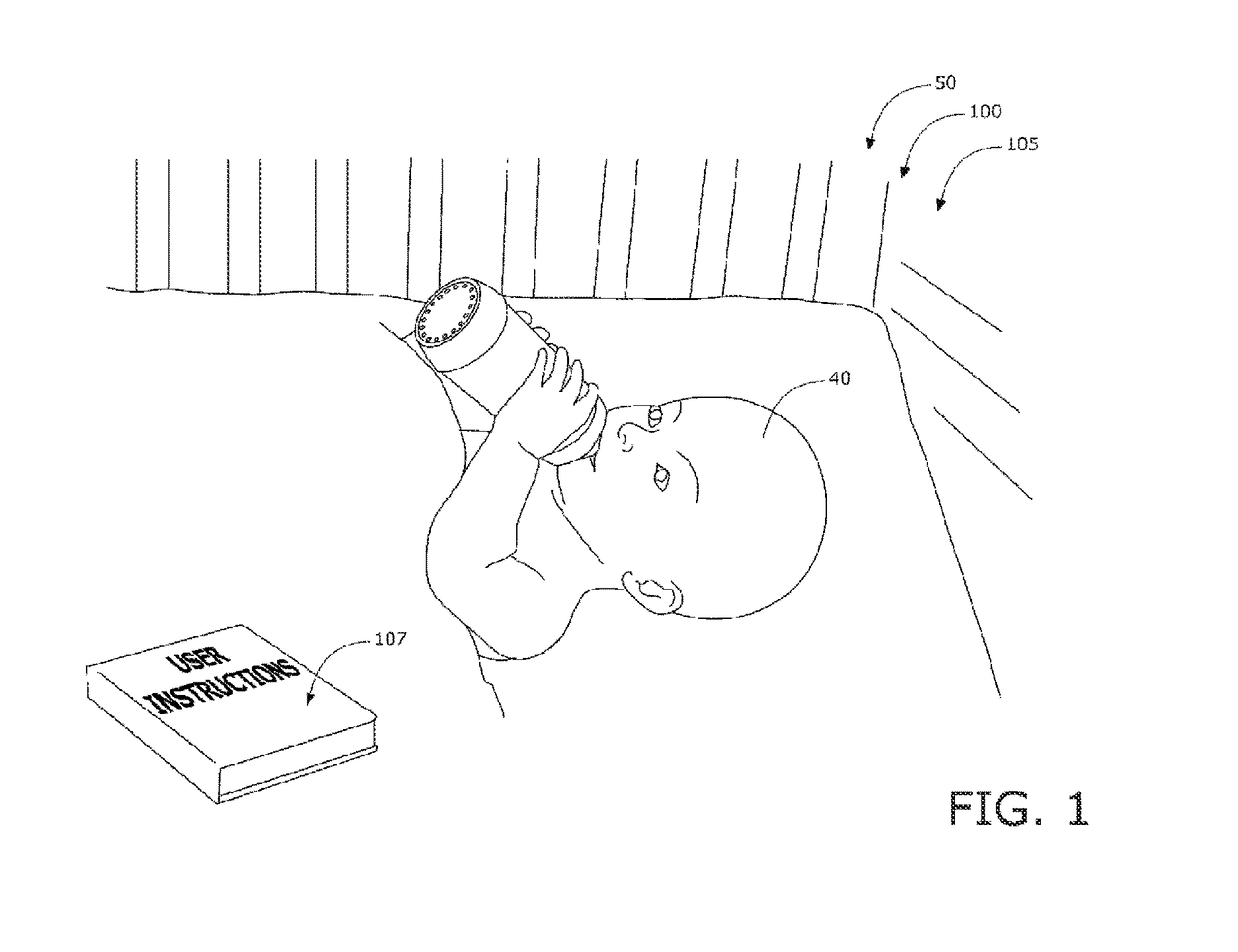 Illuminated baby bottle device and method