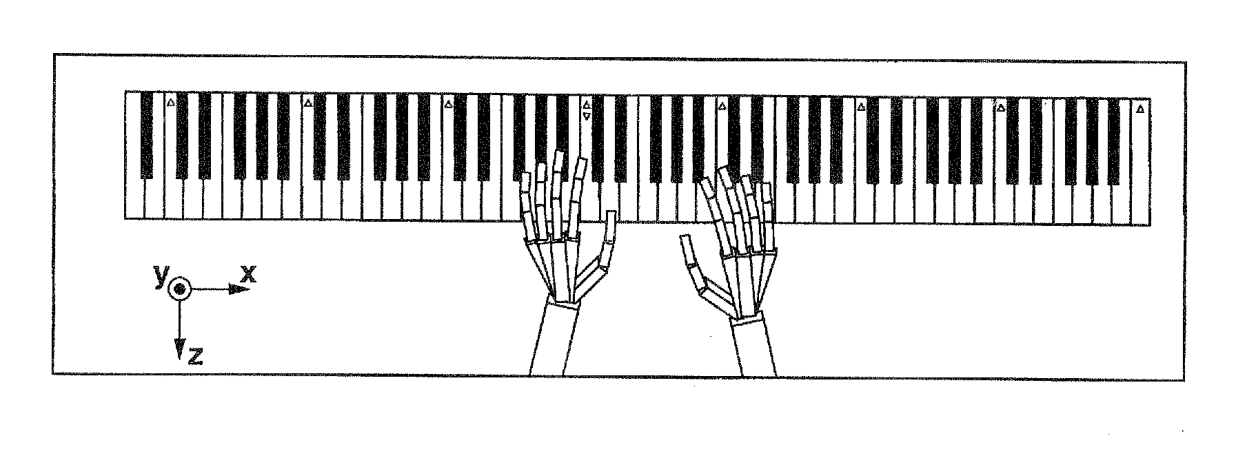 Music playing movement display device, method and recording medium