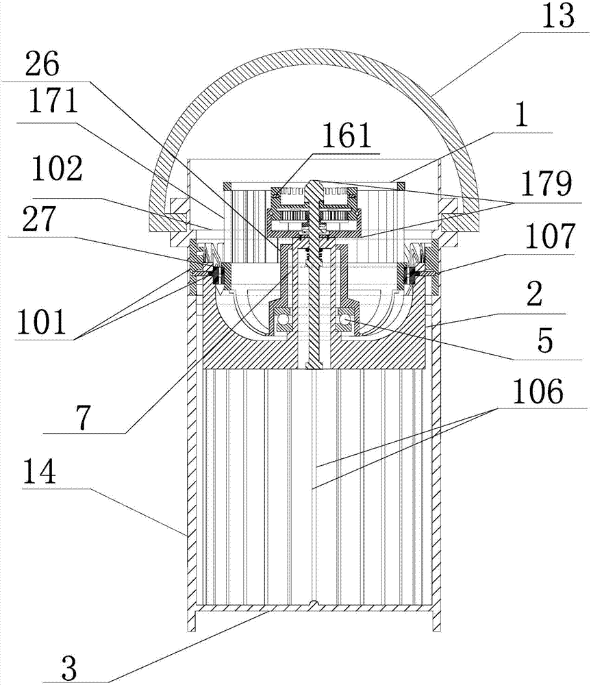 Mop jet-flow speed-variable washing spin dryer with magnetic-buckle connection and self-locking lifting lateral axial column cylinder