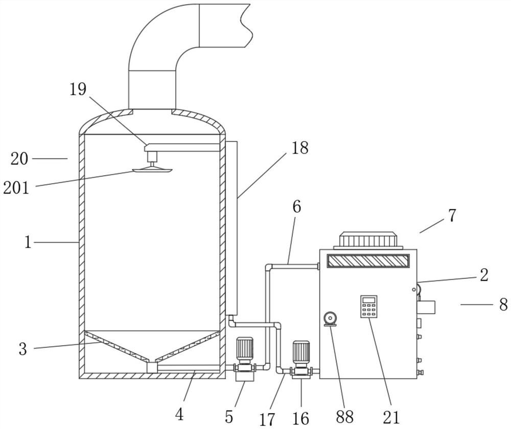 Cooling device for deamination tower and using method thereof