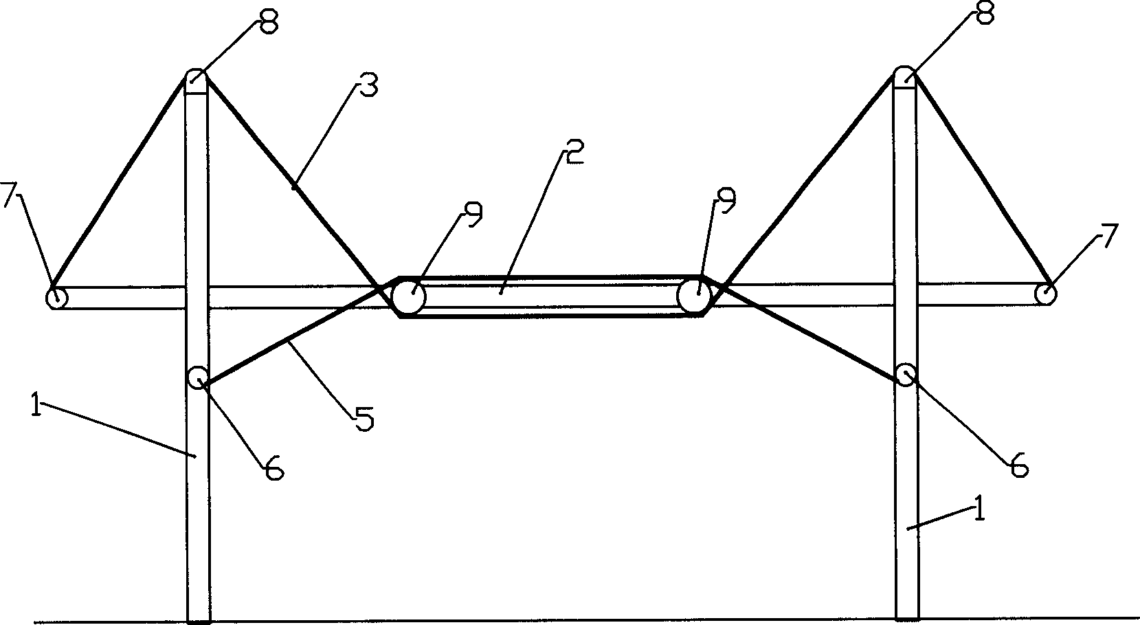 Self-balance enclosed rope base structure