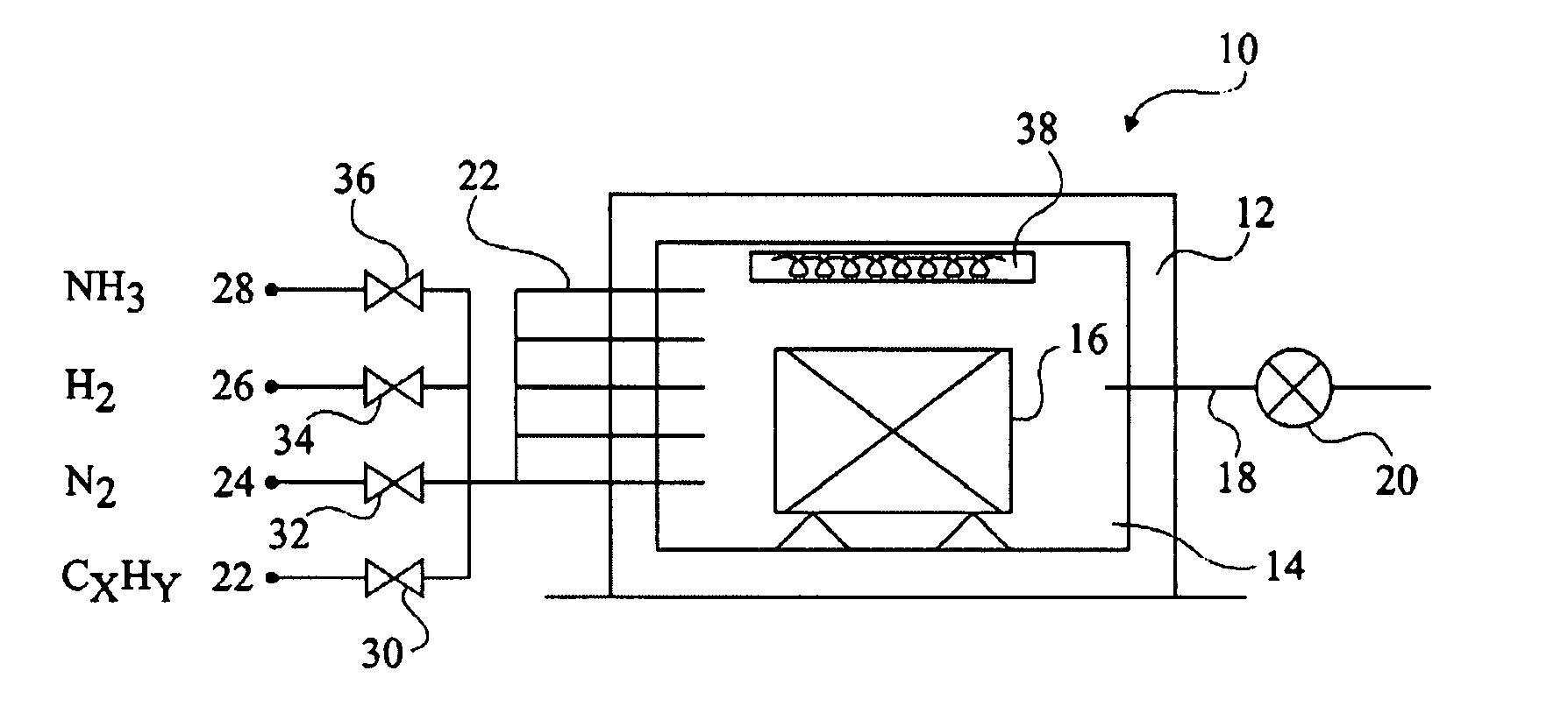 Low pressure carbonitriding method and device