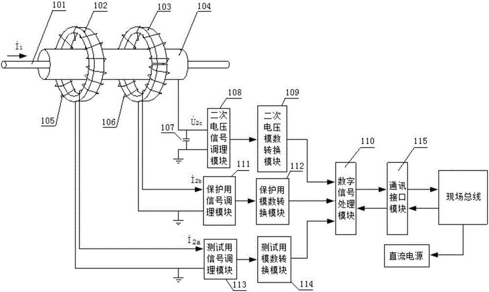 Field bus type AC current transformer