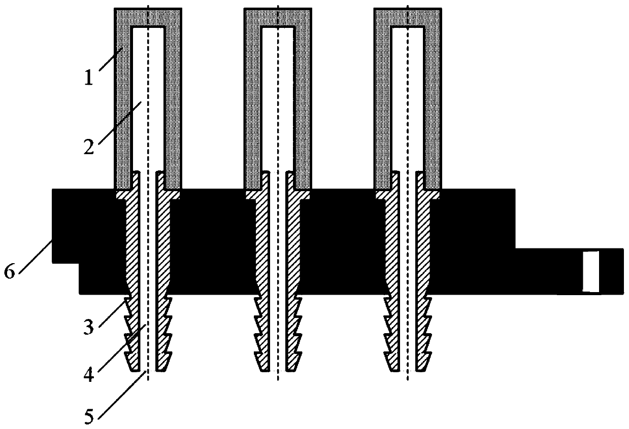 Three-column fuel supply structure for hypersonic aircraft scramjet