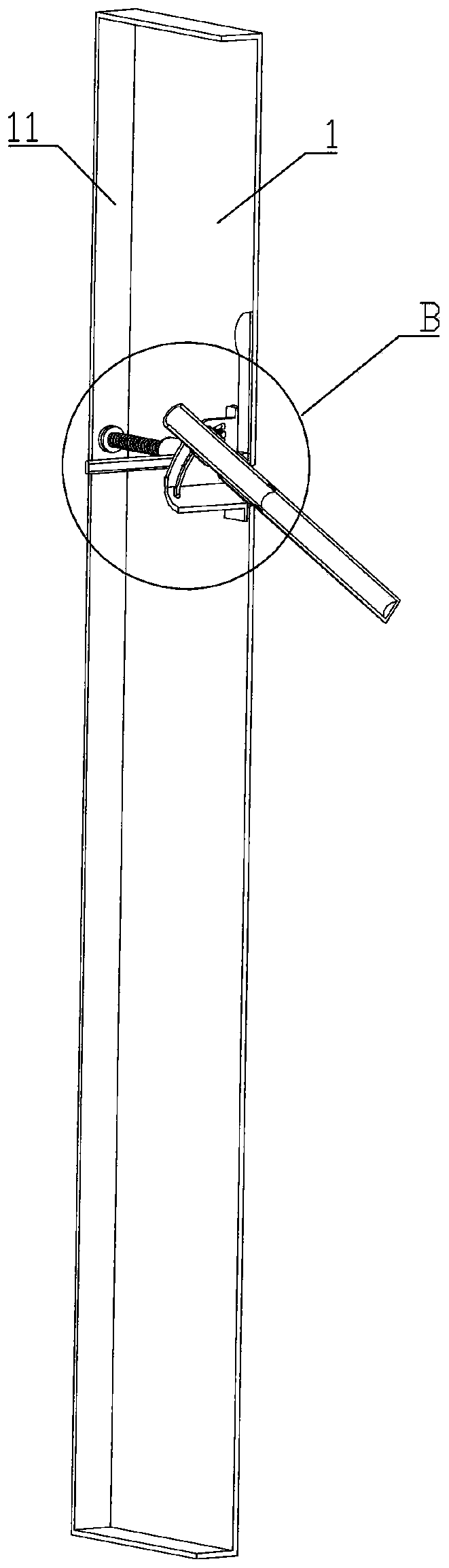 Embedded device for creeping formwork suspension