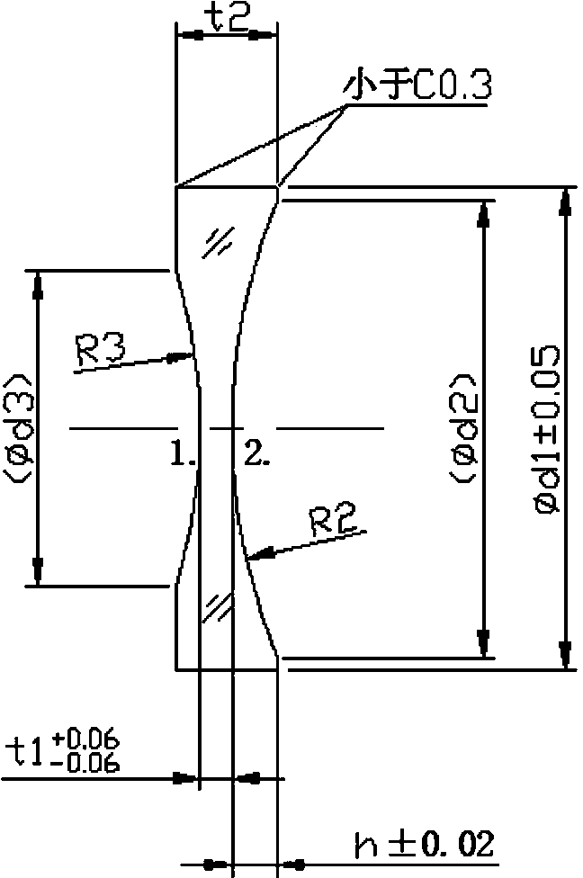 Method for machining optical lens with three radii