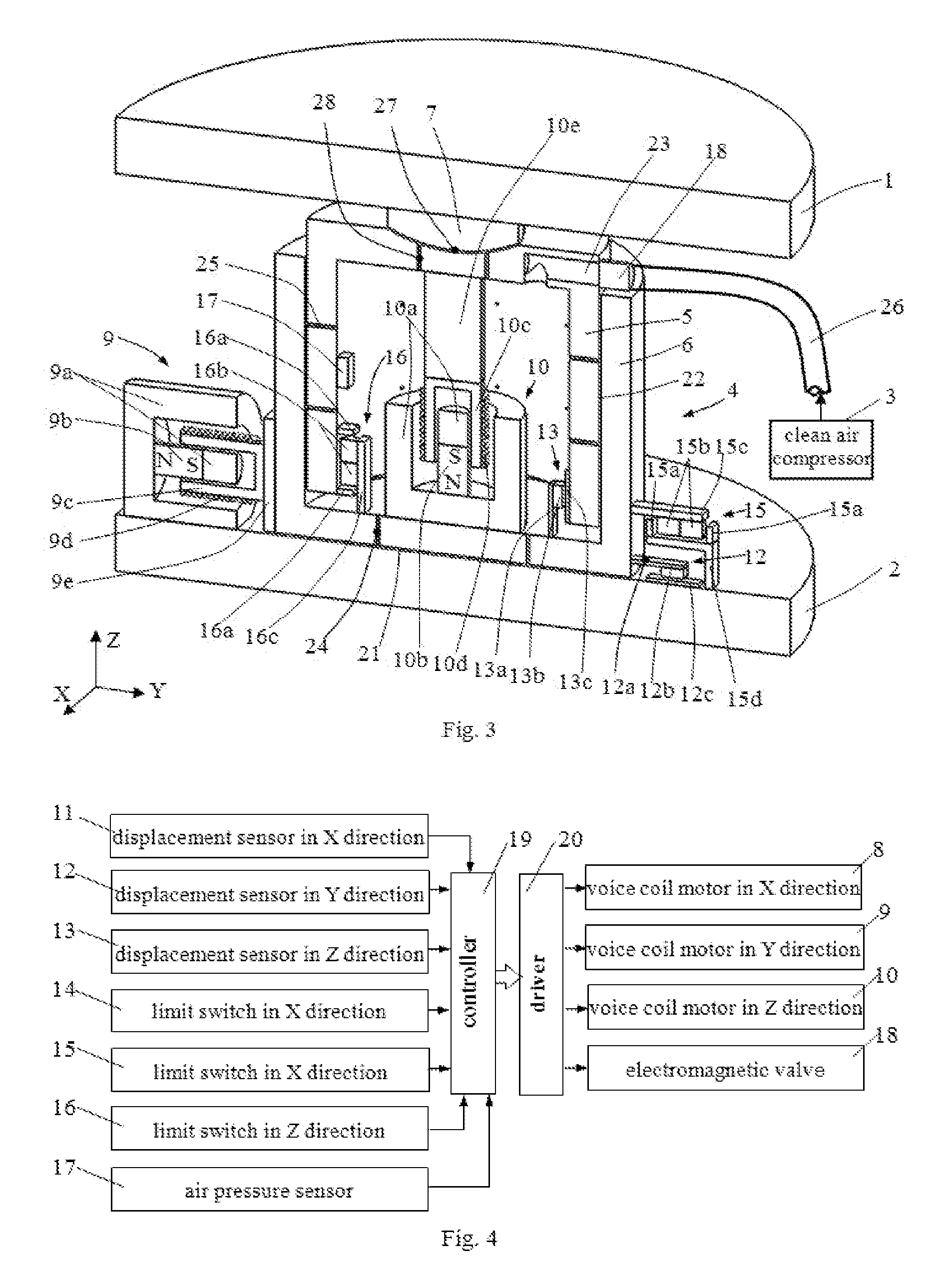 Vibration isolator with zero stiffness whose angle degree of freedom is decoupled with spherical air bearing