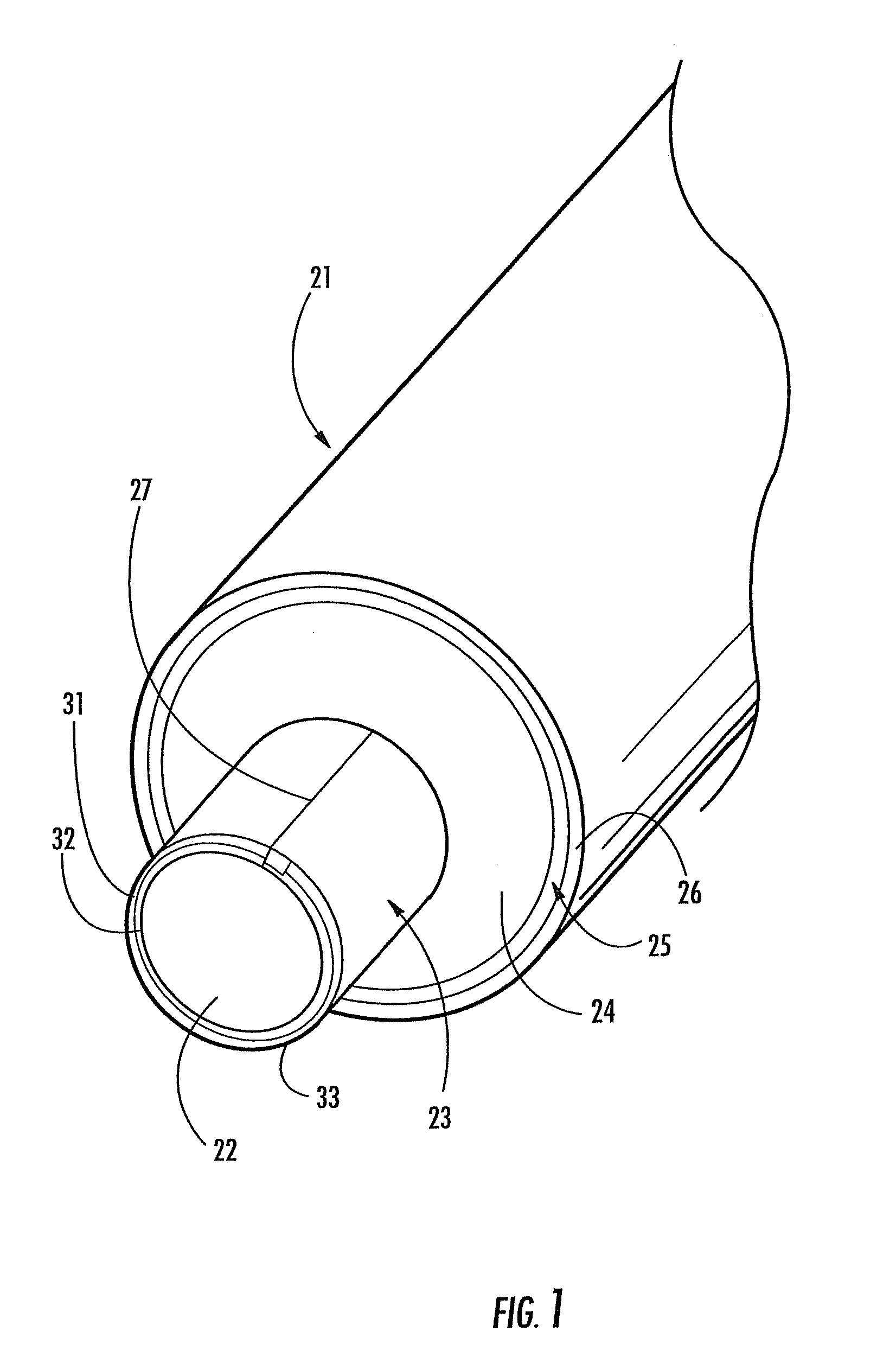Method of making a coaxial cable including tubular bimetallic inner layer with folded over edge portions
