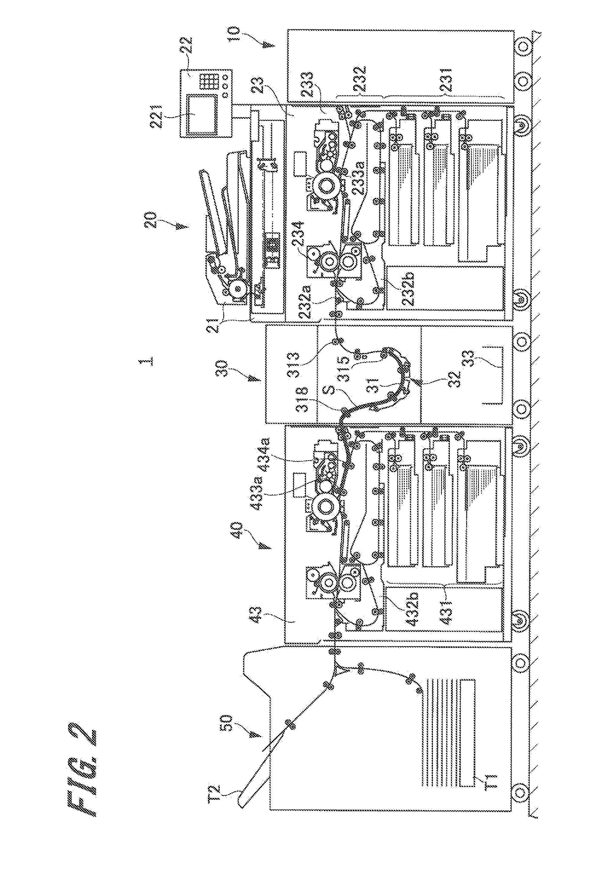 Sheet conveyance device, image forming system and control method of sheet conveyance device