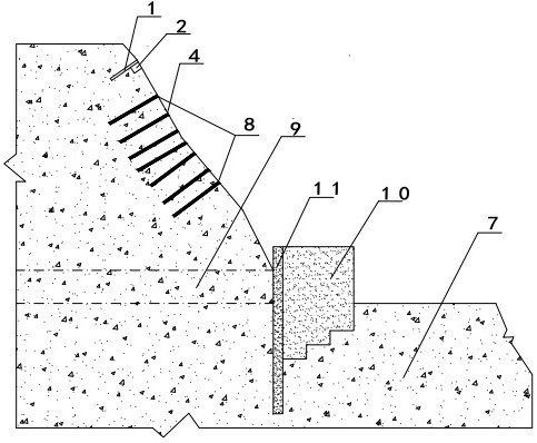 A construction method for support and treatment of high and steep slopes of strongly weathered rock along the bedding of tunnel openings