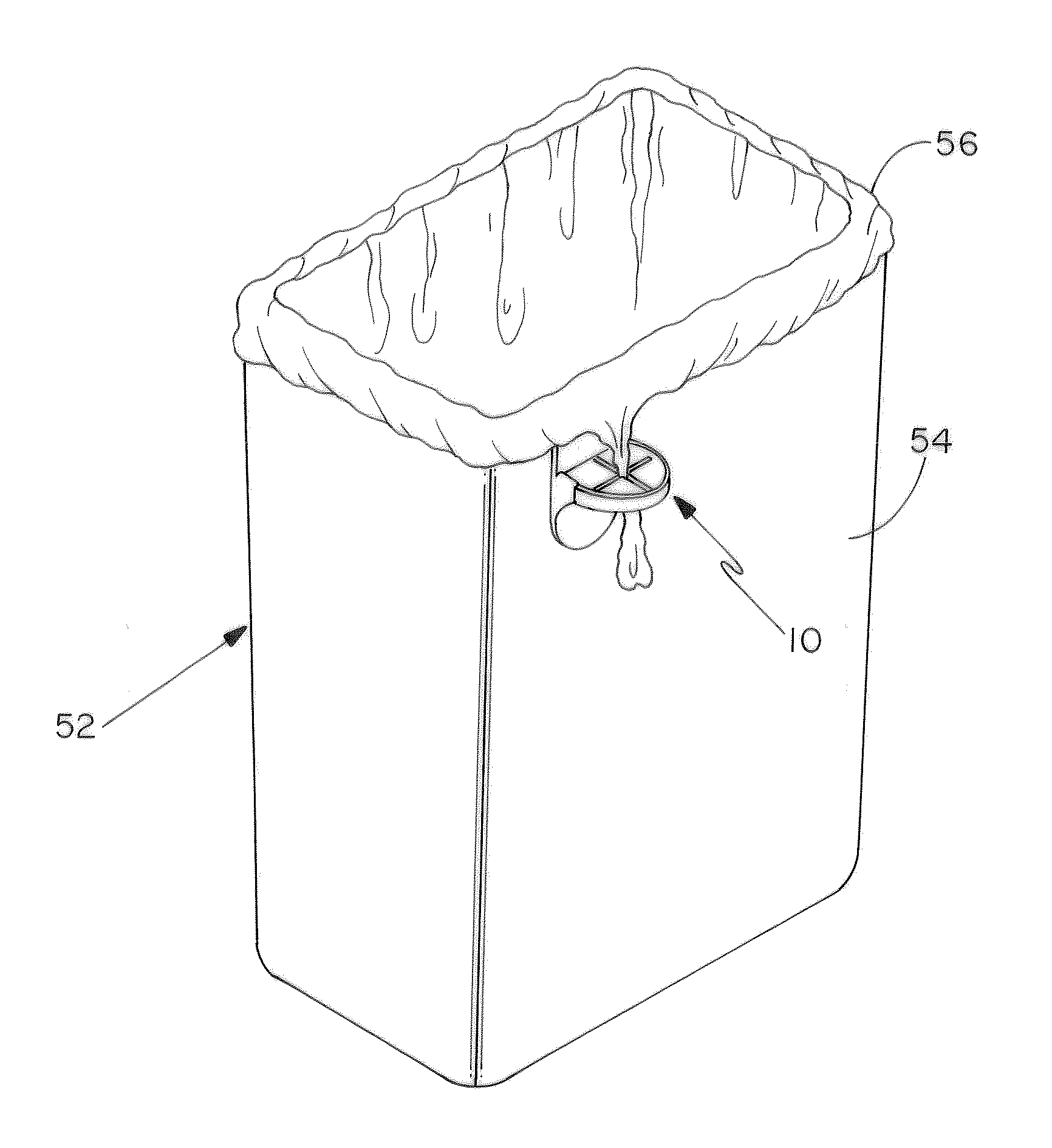 Apparatus for securing a bag with scented retaining element