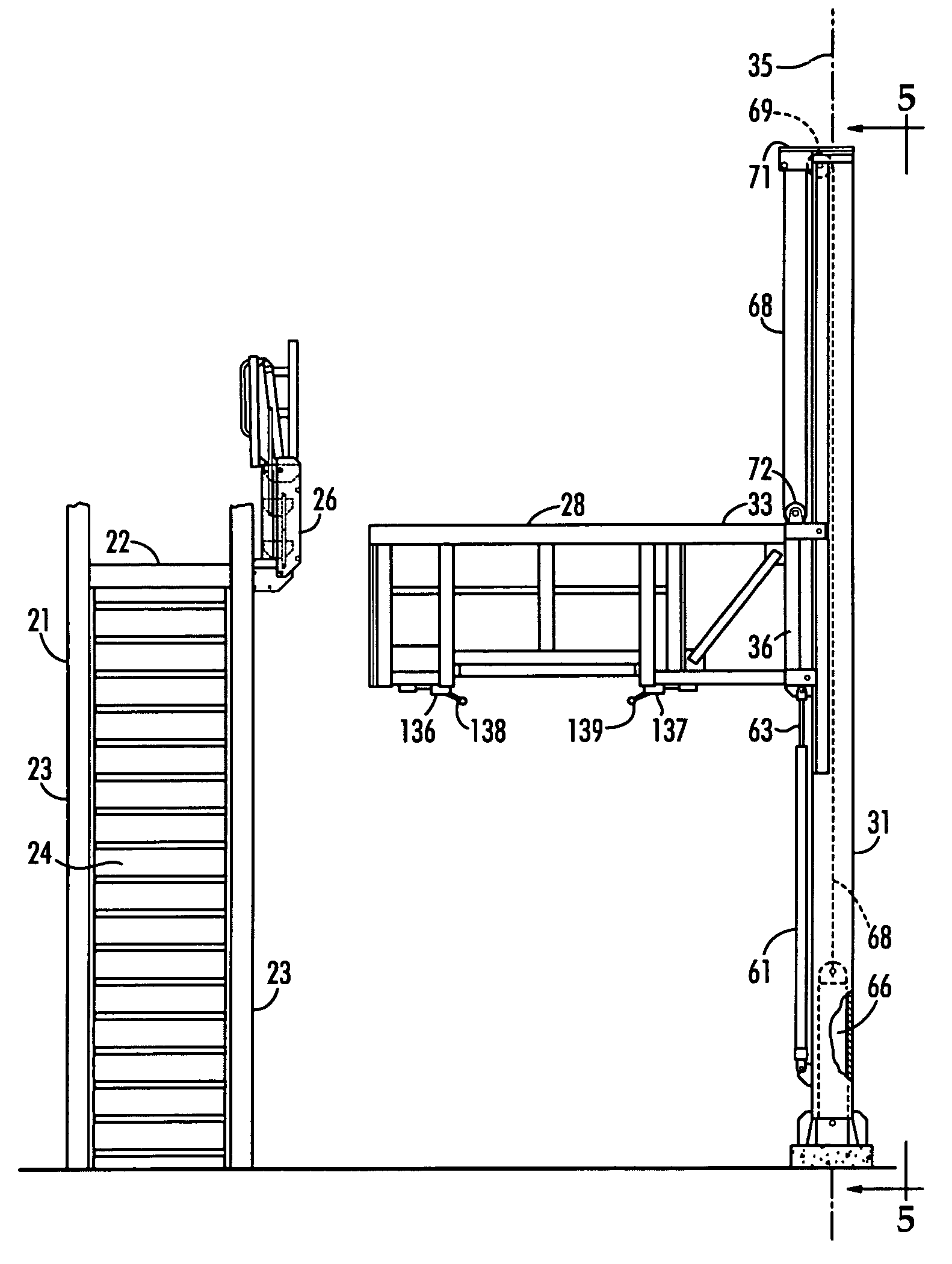 Bulk material transport vehicle access structure