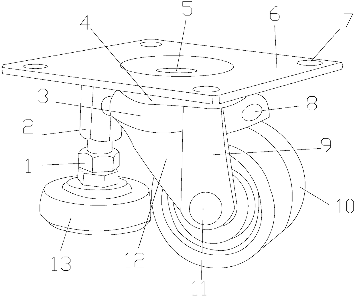 Intelligent numerical control machine tool caster