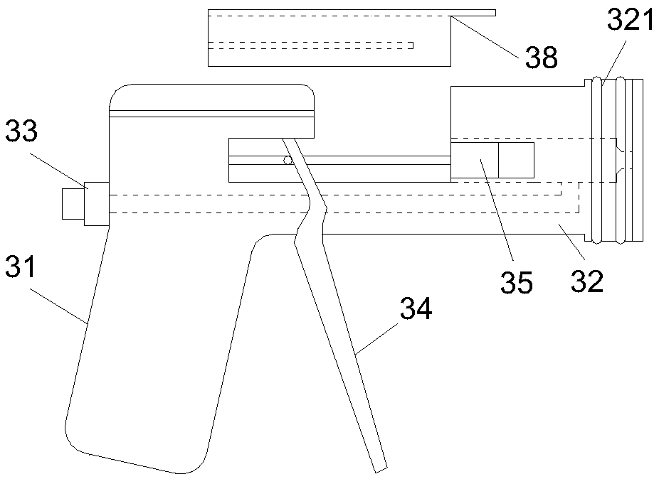 Fast sealing device used in mining and mixing spray gun of fast sealing device