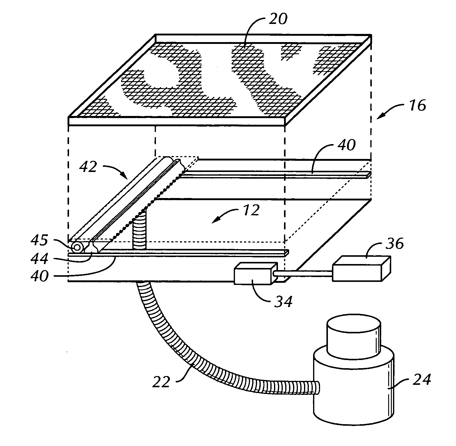 Automatic cleaning system for filtration of an air circulation system