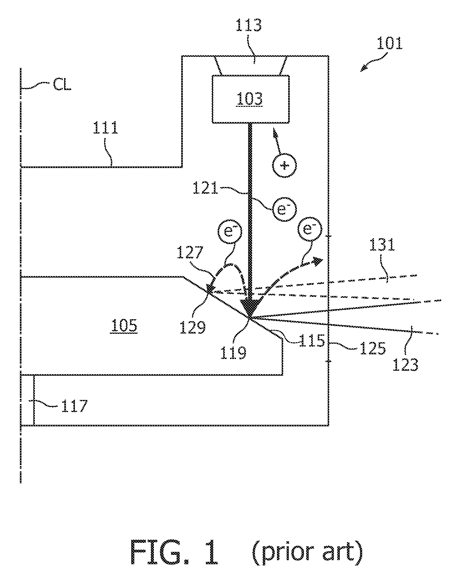 X-ray tube with passive ion collecting electrode