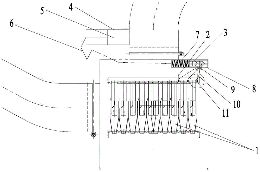 Cyclone dust removal system and flow adjustment device for dust collector and bulk material transport vehicle