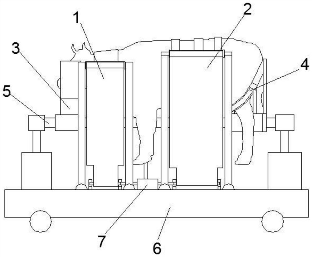 Post-anesthesia auxiliary recovery device for large livestock