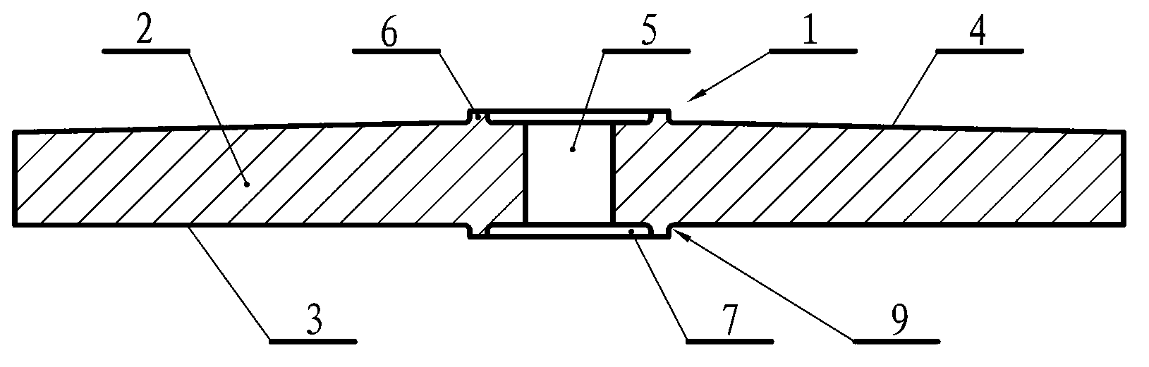 Large bottom plate made of forged blank for annular heating furnace and method for manufacturing large bottom plate