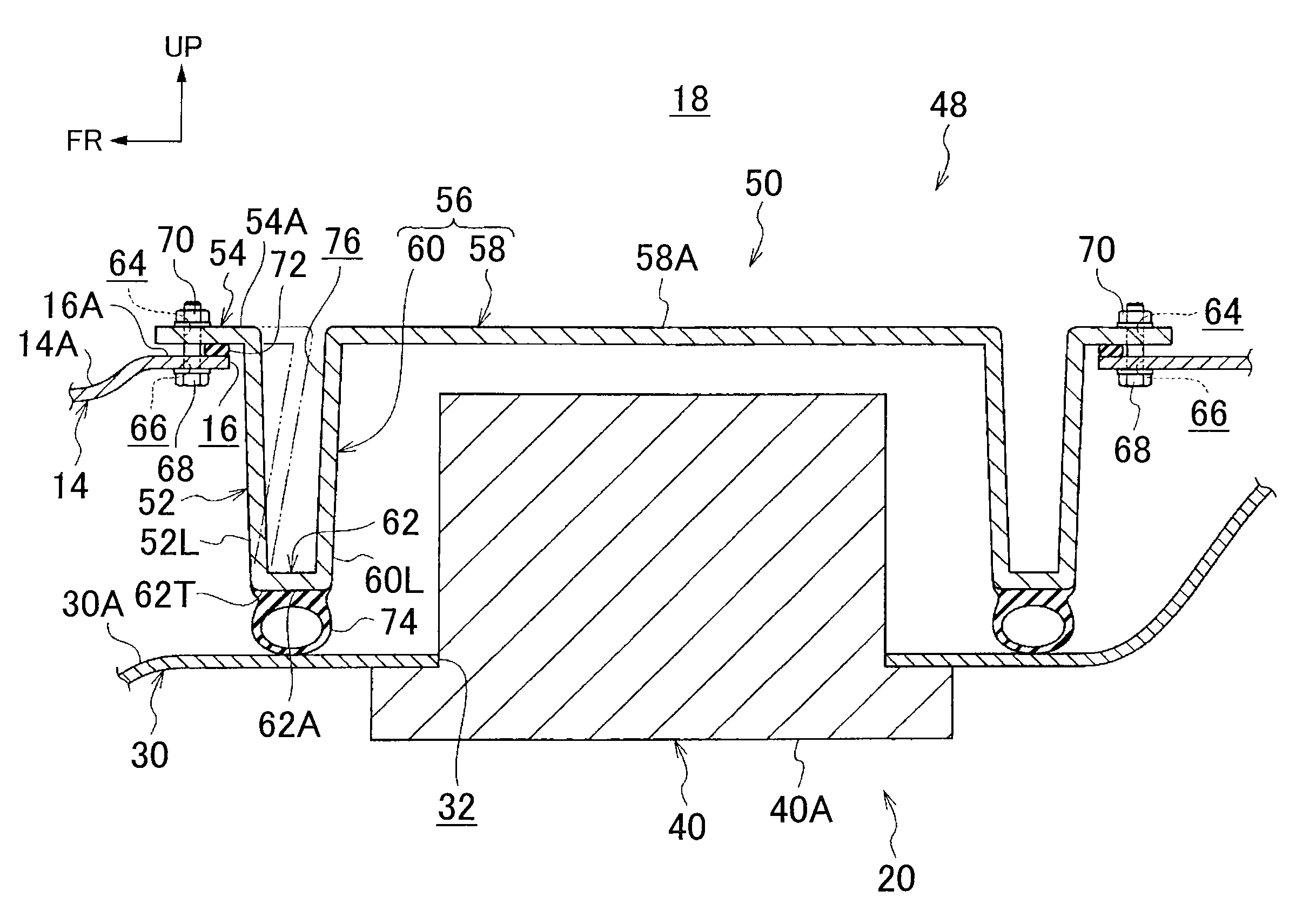 Service hole cover mounting structure, and vehicular battery mounting structure provided therewith