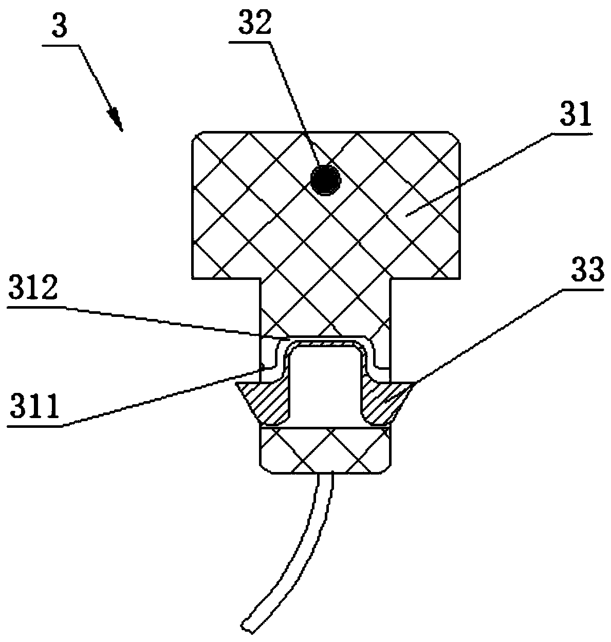 Fast-insertion wear alarm mechanism and assembly method thereof