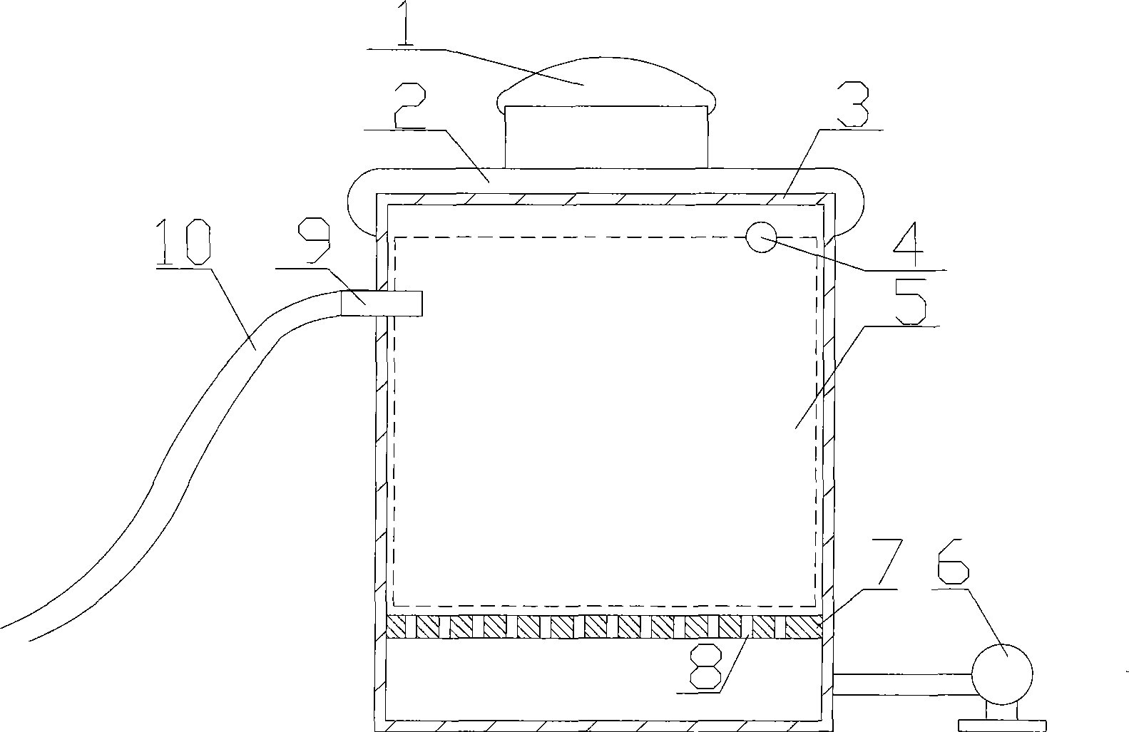 Non-circular tube negative pressure-pumping alga collecting device