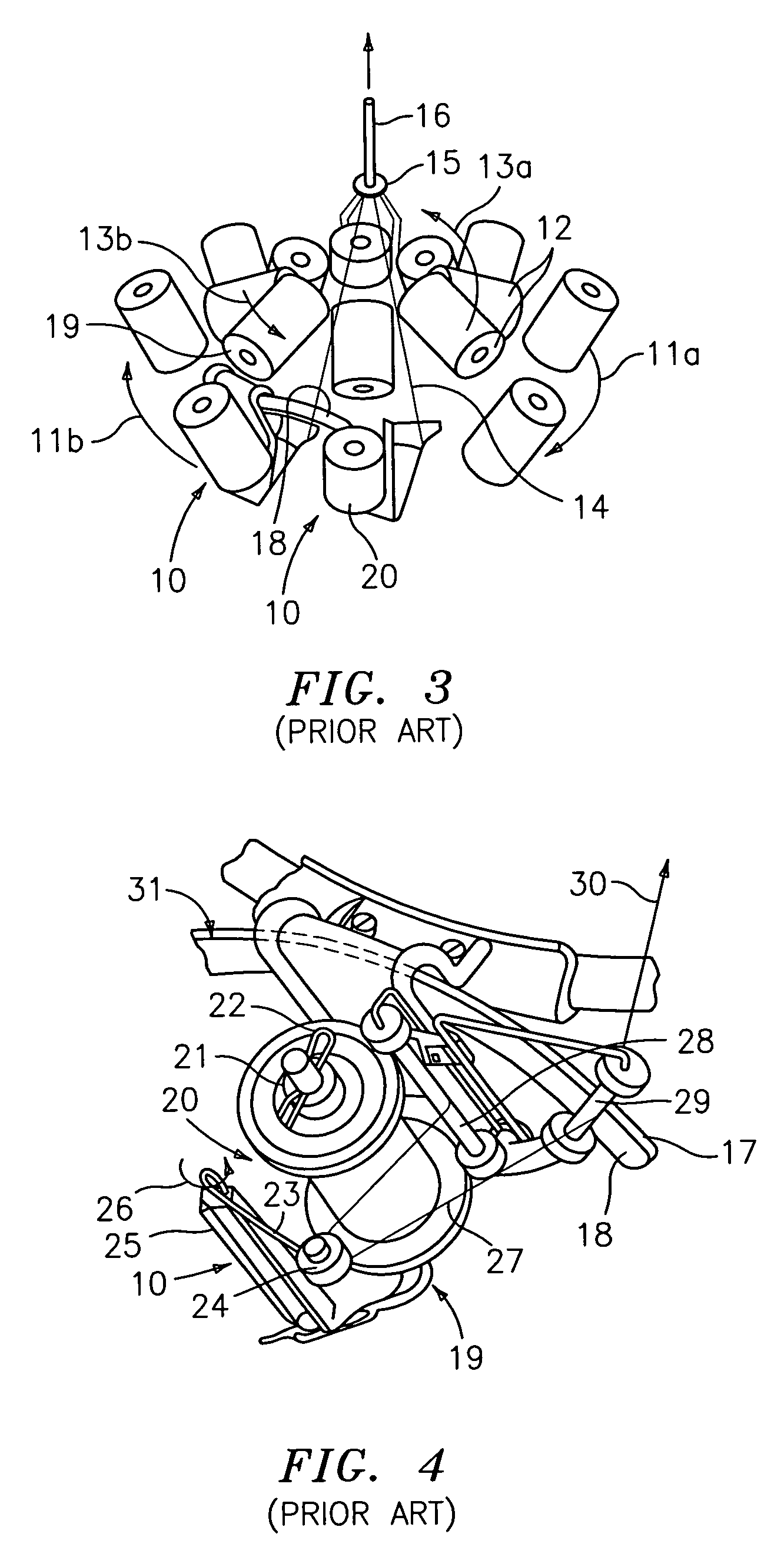 Powered lower bobbin feed system for deflector type rotary braiding machines