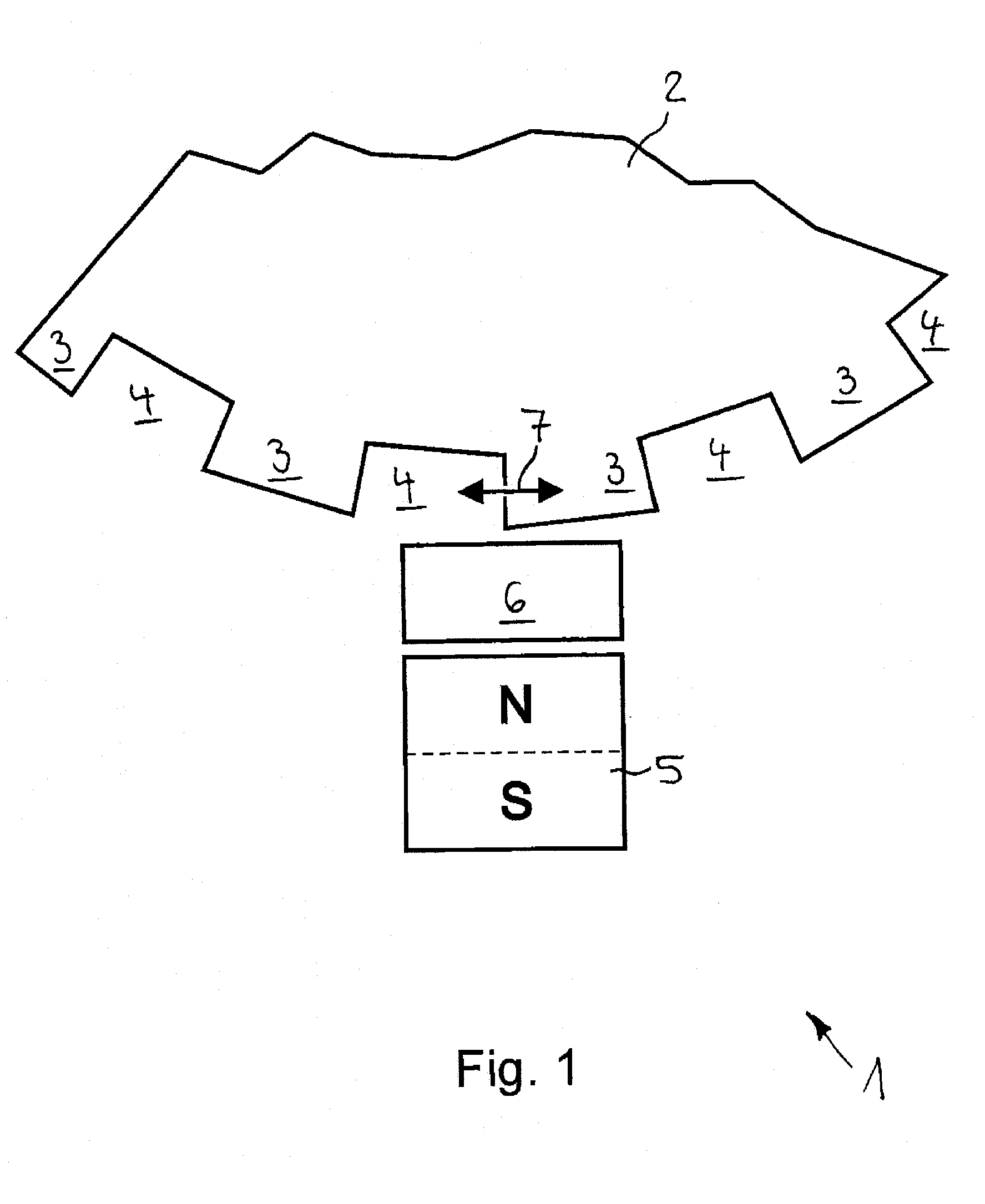 Semiconductor chip and method for generating pulse edges, assigned synchronously to the movement of a mechanical part