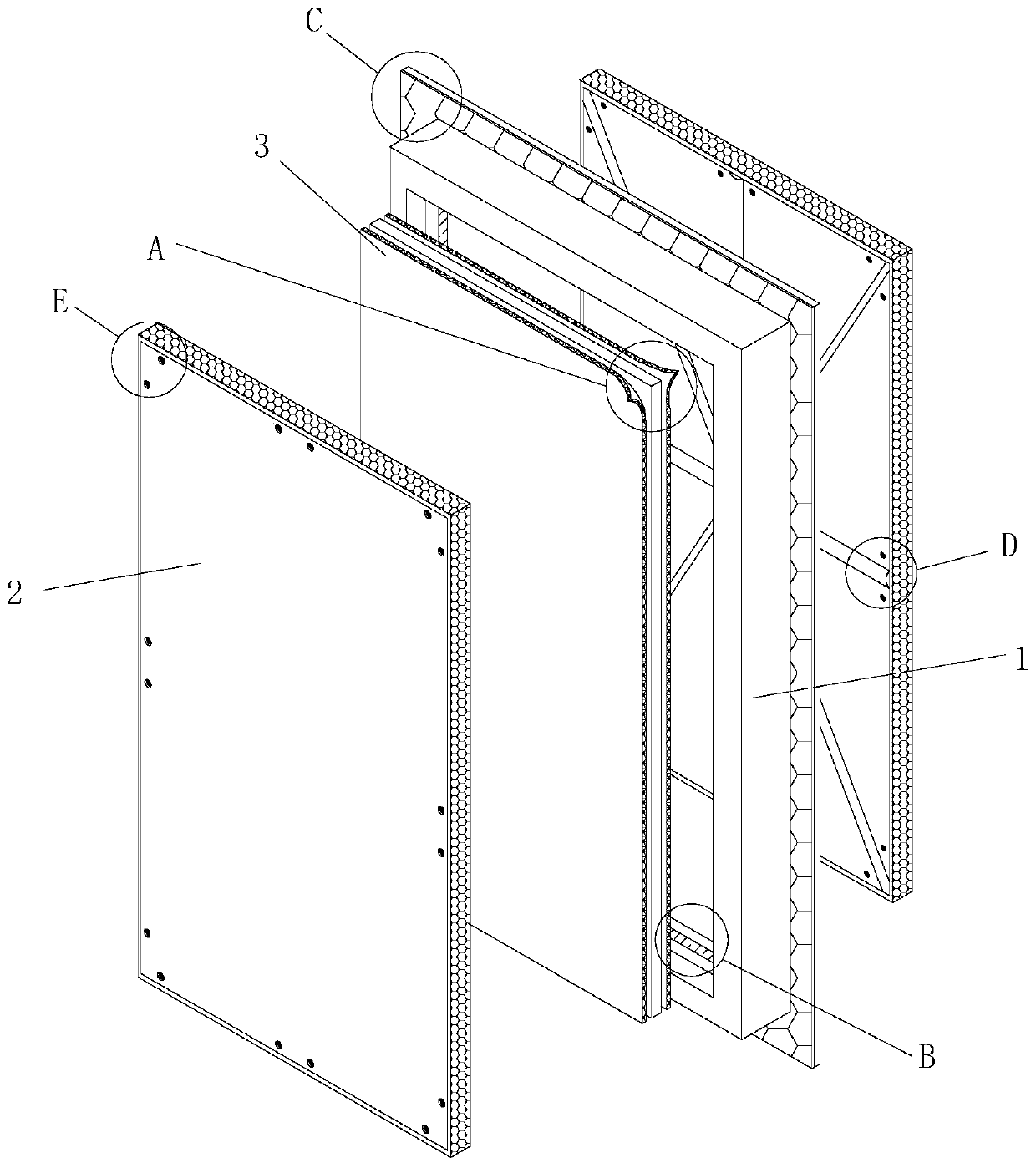 High-energy-conservation, heat-insulation, sound-insulation and fireproof steel door