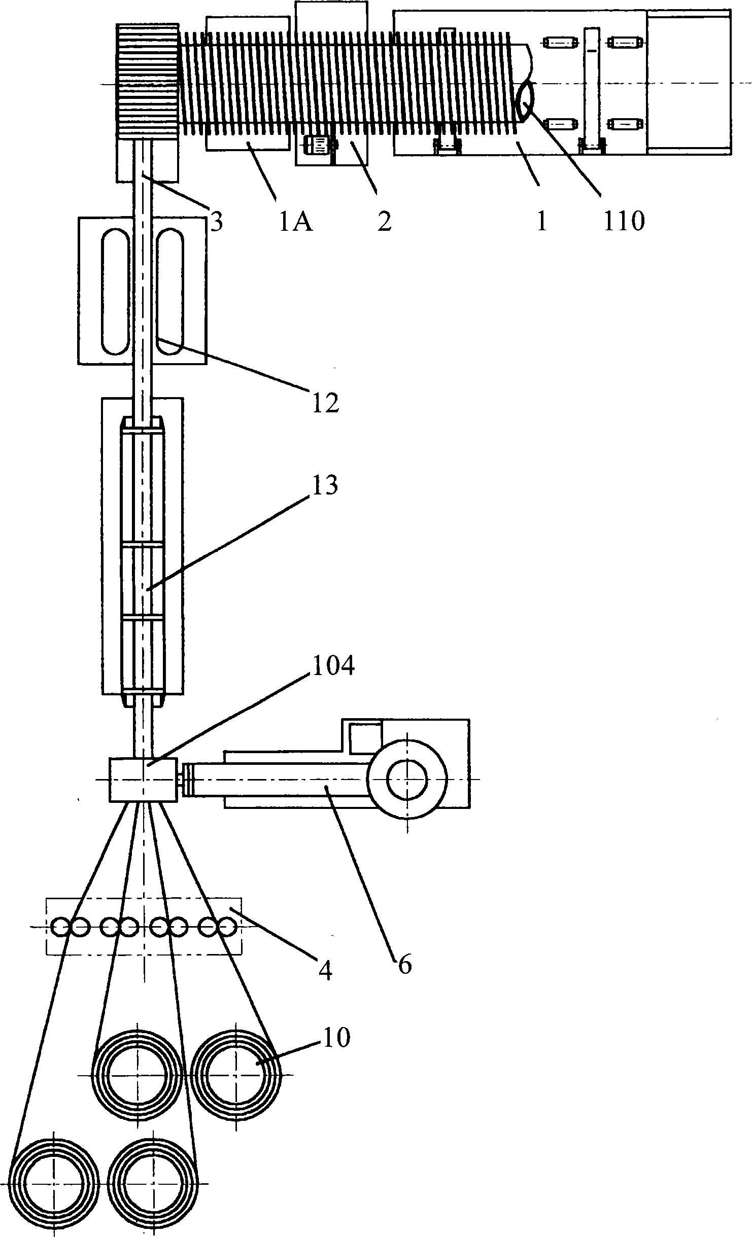 Winding-pipe production device