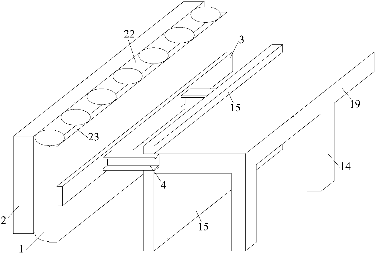 Ultra-deep foundation pit support non-intermittent composite transfer structure and construction method