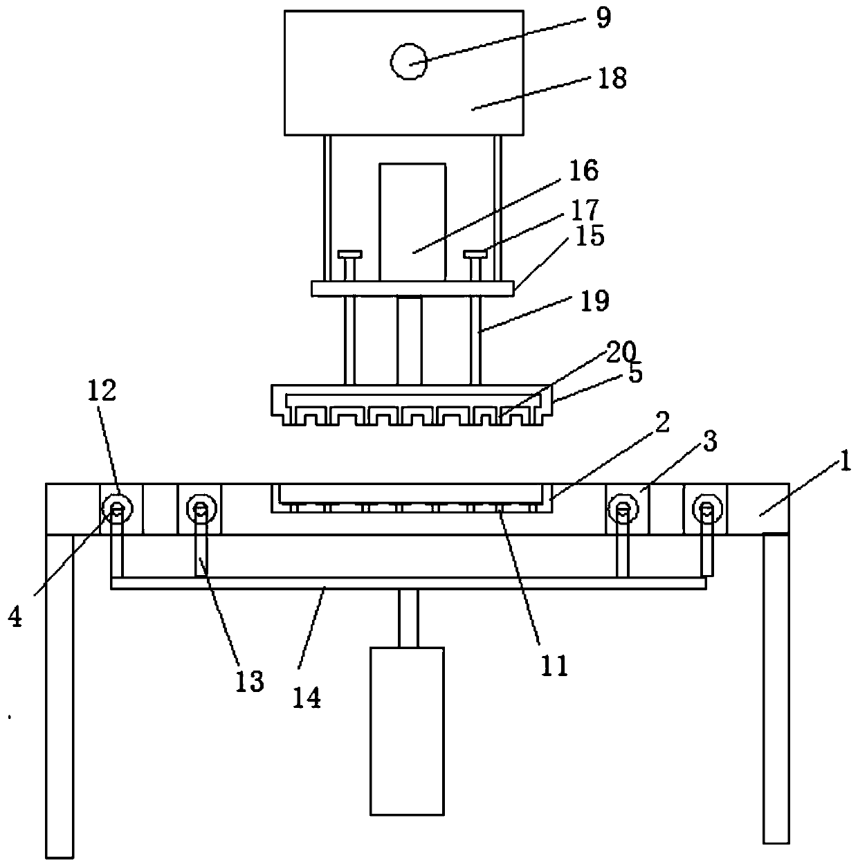 A continuous and rapid unloading device for chain plate automatic processing production line