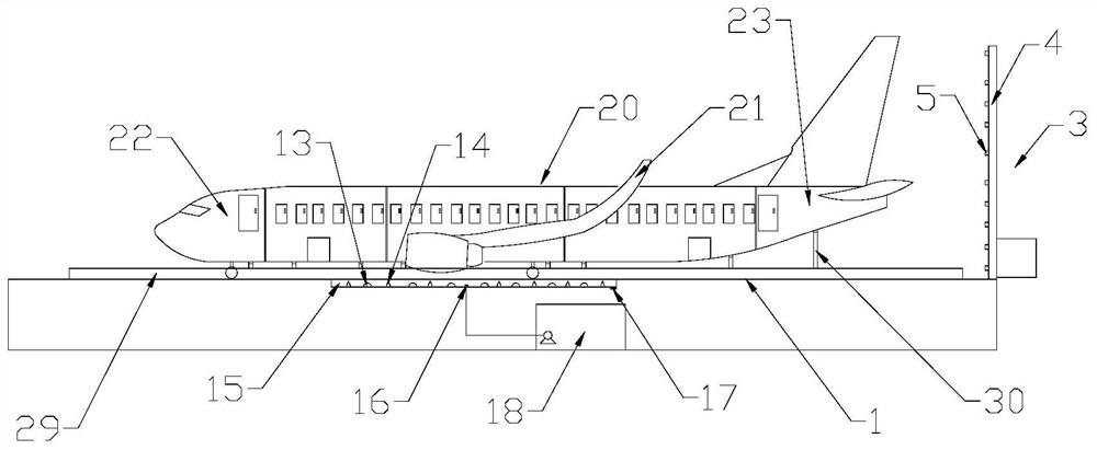 Airplane fire extinguishing training demonstration device and method