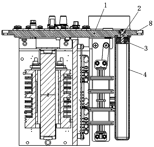 Embedded expansion valve sealing structure in high-pressure oil tank of medical X-ray generator