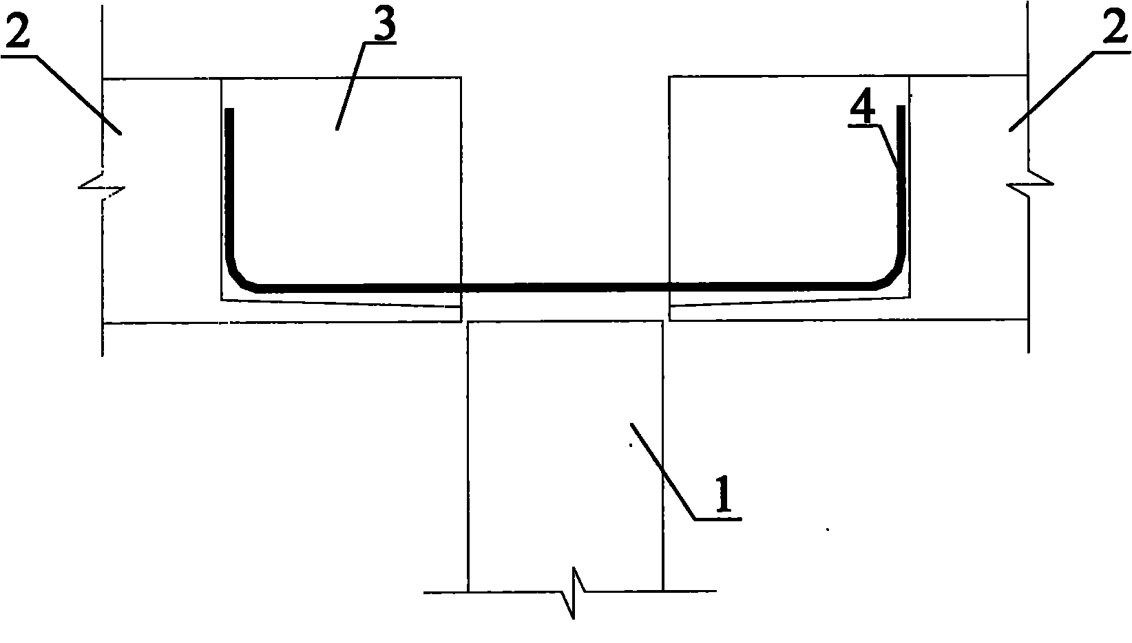 Construction method for concrete beam with U-shaped steel bar connecting joints