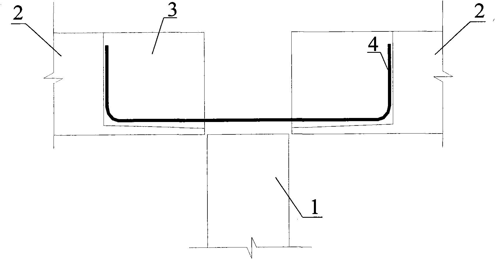 Construction method for concrete beam with U-shaped steel bar connecting joints