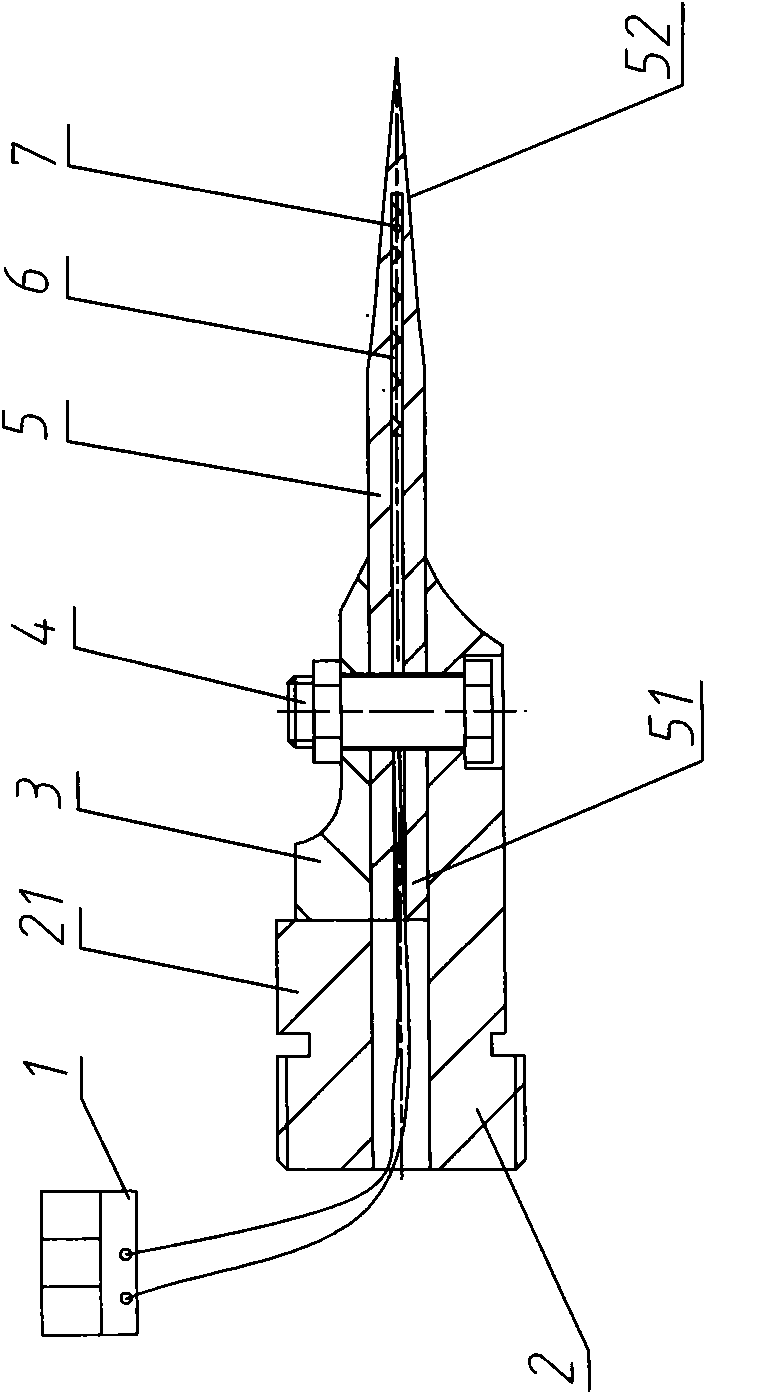 Internally conductive hot cut-off knife and method thereof