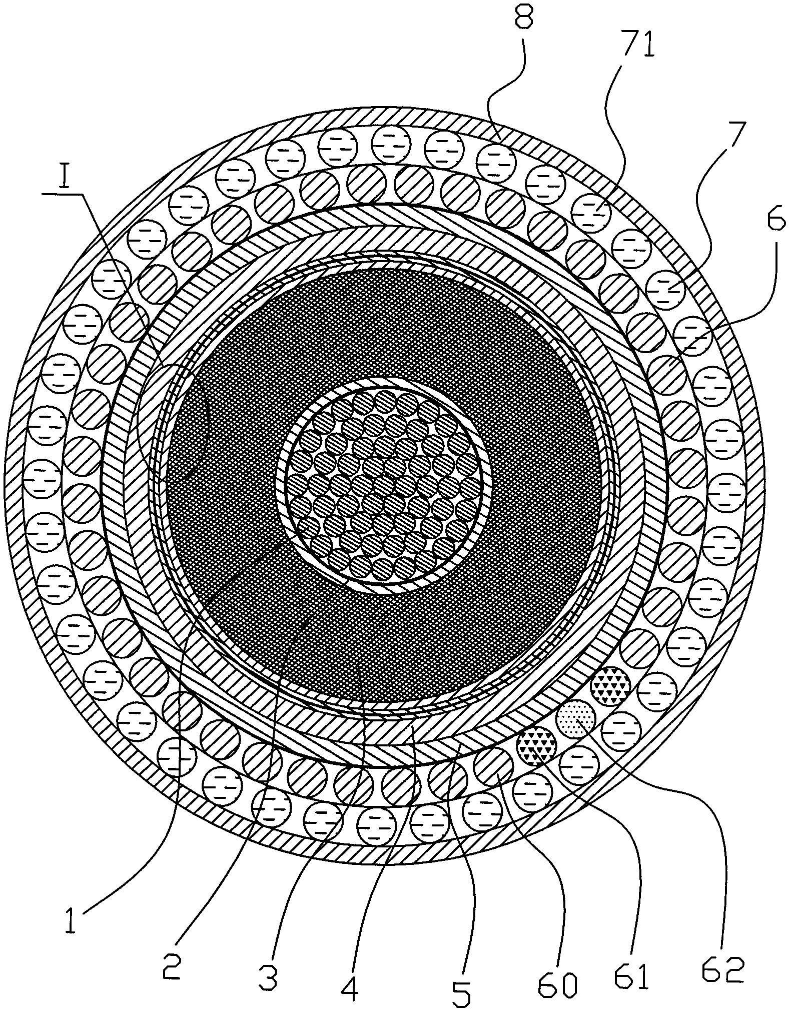 Anti-corrosion submarine cable with low armoring loss for communication monitoring