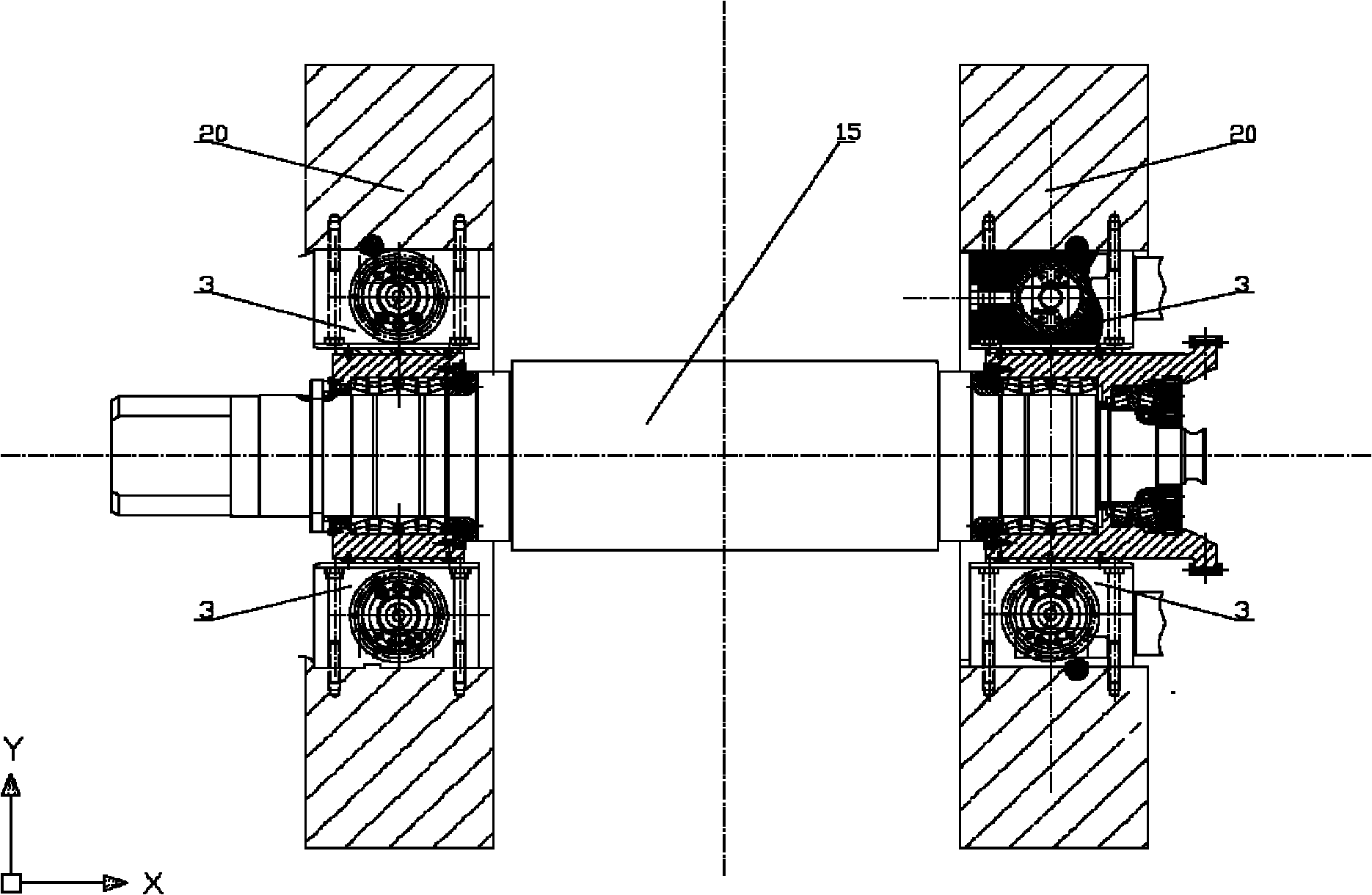 Composite positive and negative roller bending device based on six-high mill