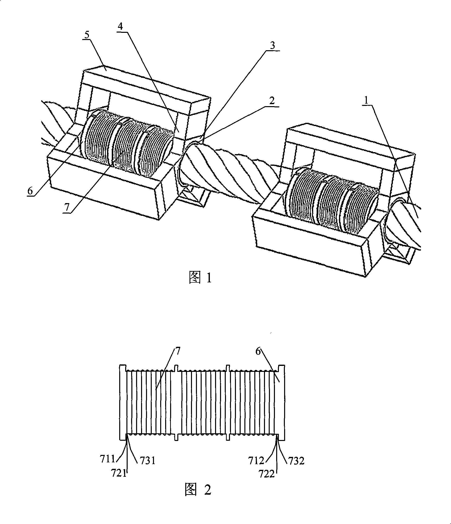 High-performance magnetostrictive transducer of using multi-layer winding coil