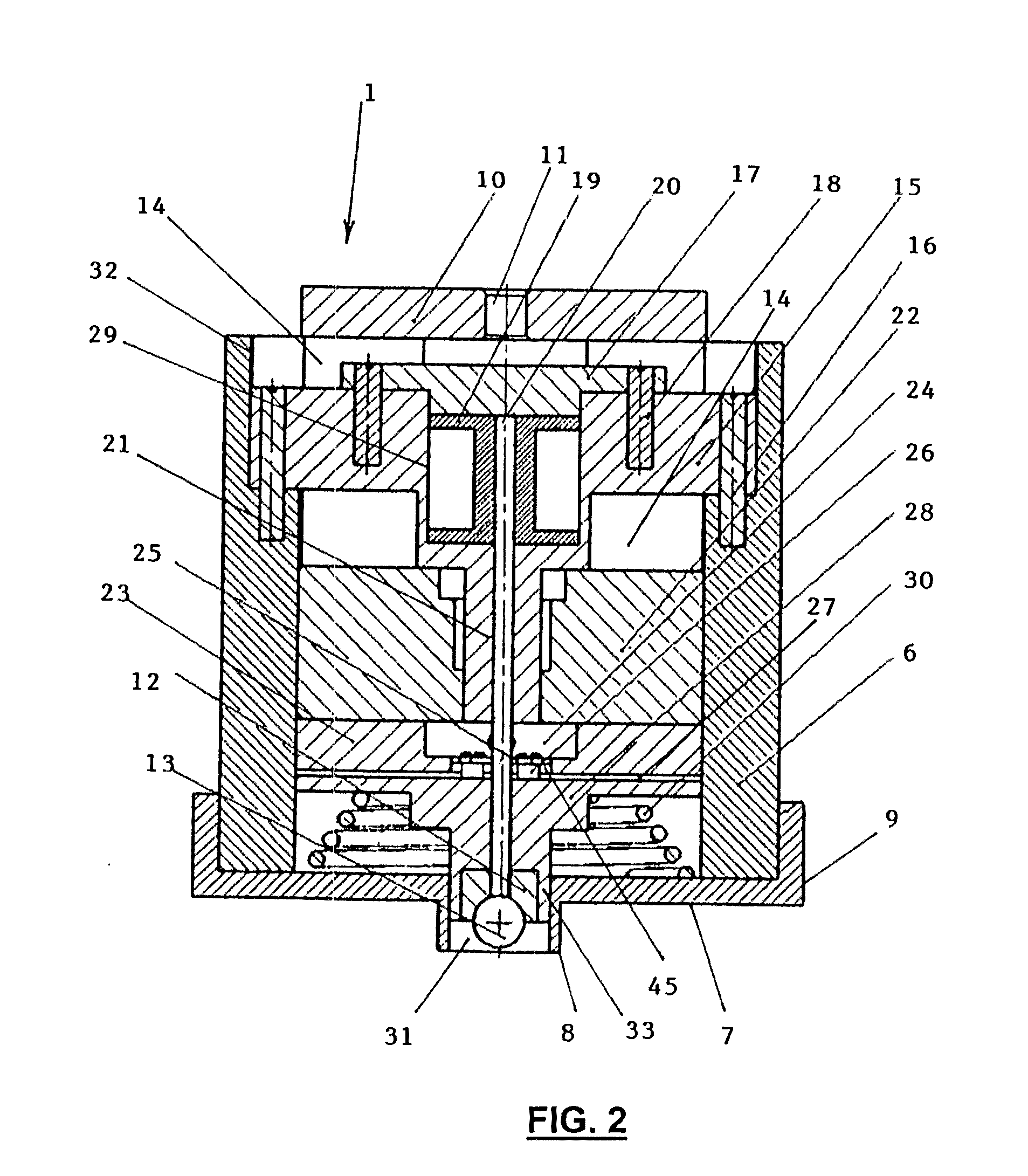 An indentation device, instrumented measurement system, and a method for determining the mechanical properties of materials by the indentation method