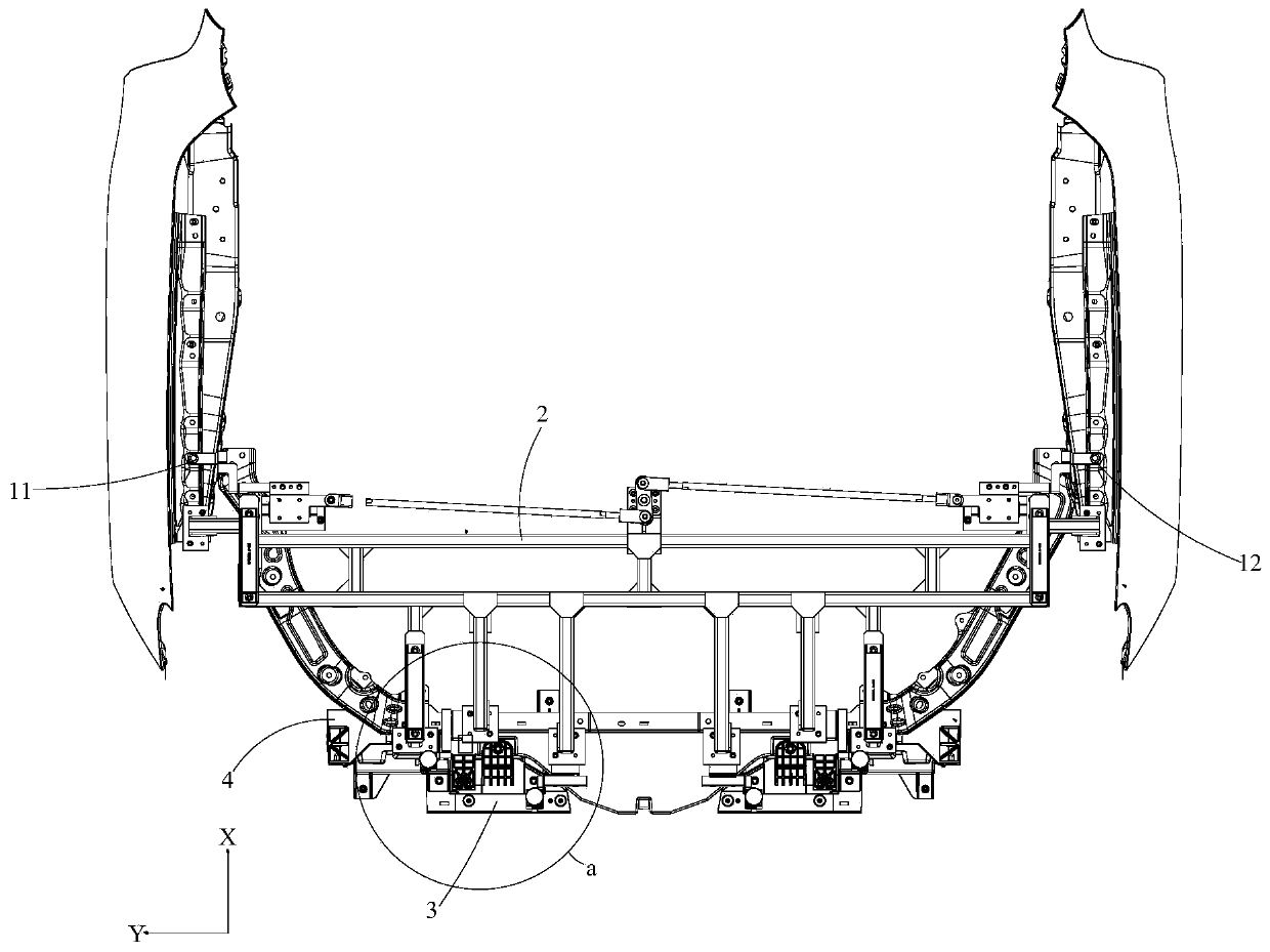 Car headlamp mounting structure and car