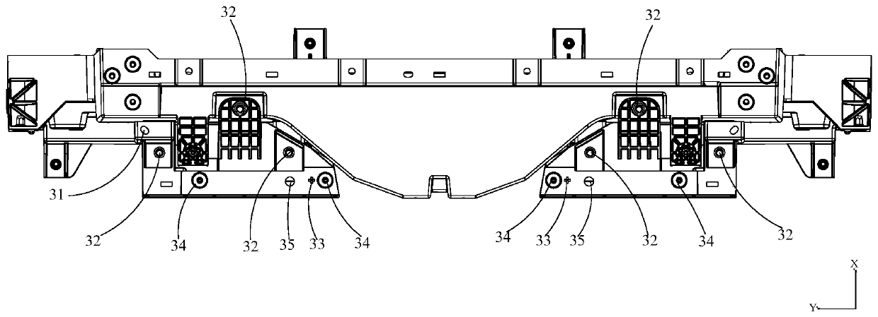 Car headlamp mounting structure and car