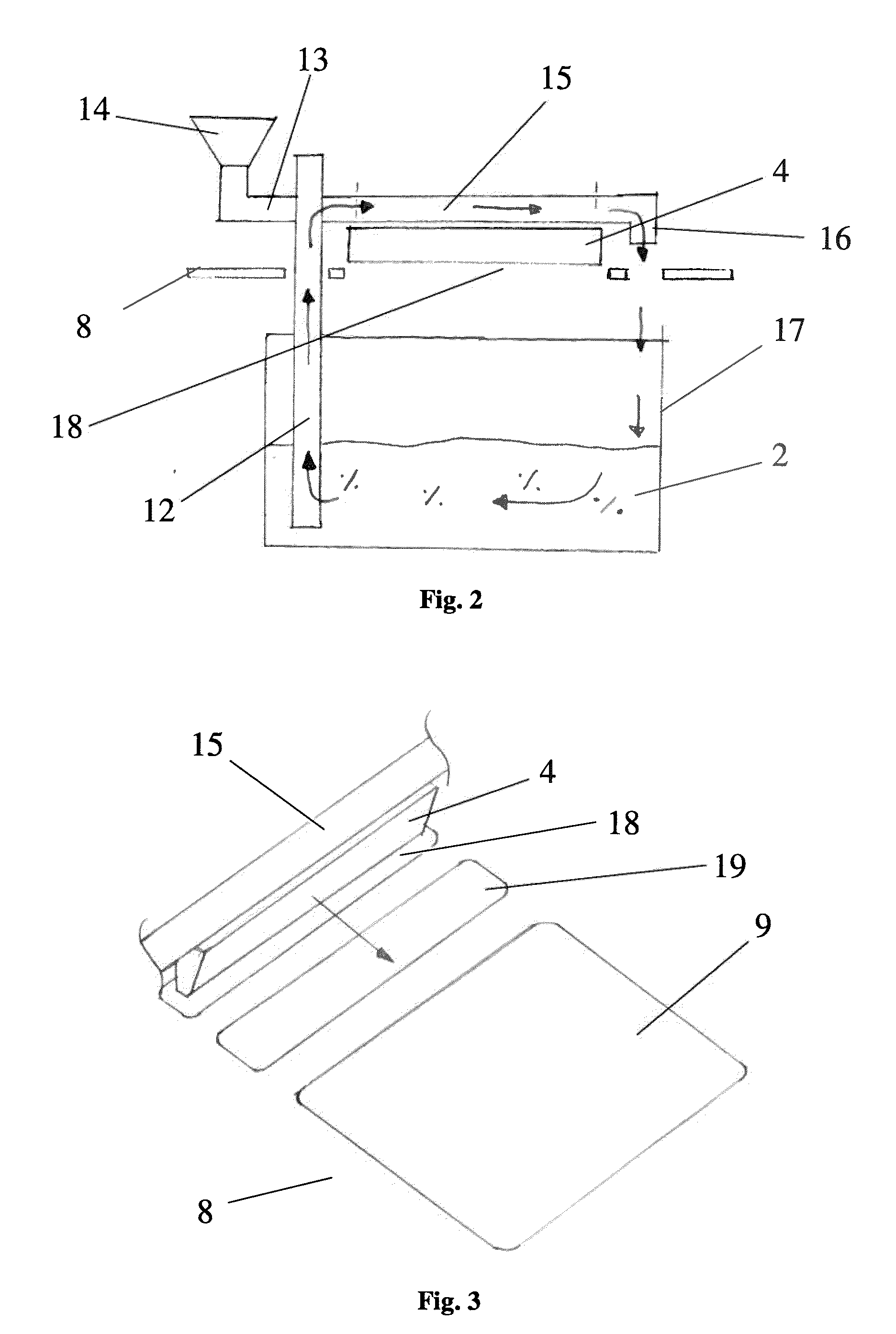 Method and device for conveying particulate material during the layer-wise production of patterns