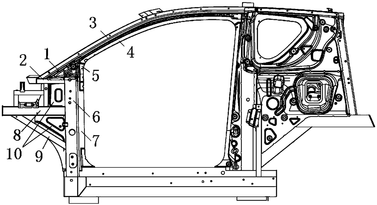 The connection structure between the a-pillar and the lower a-pillar of the vehicle body