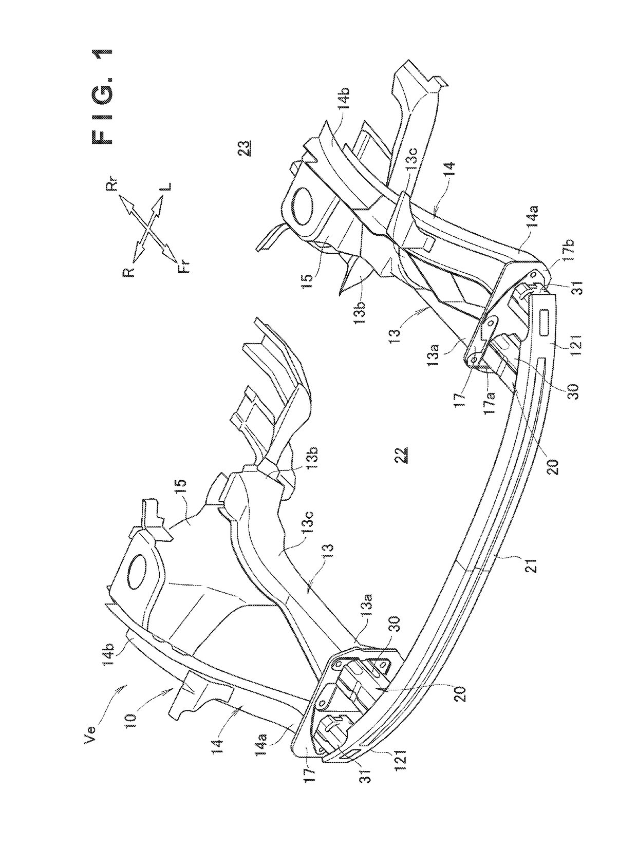 Vehicle body structure with impact absorbing part