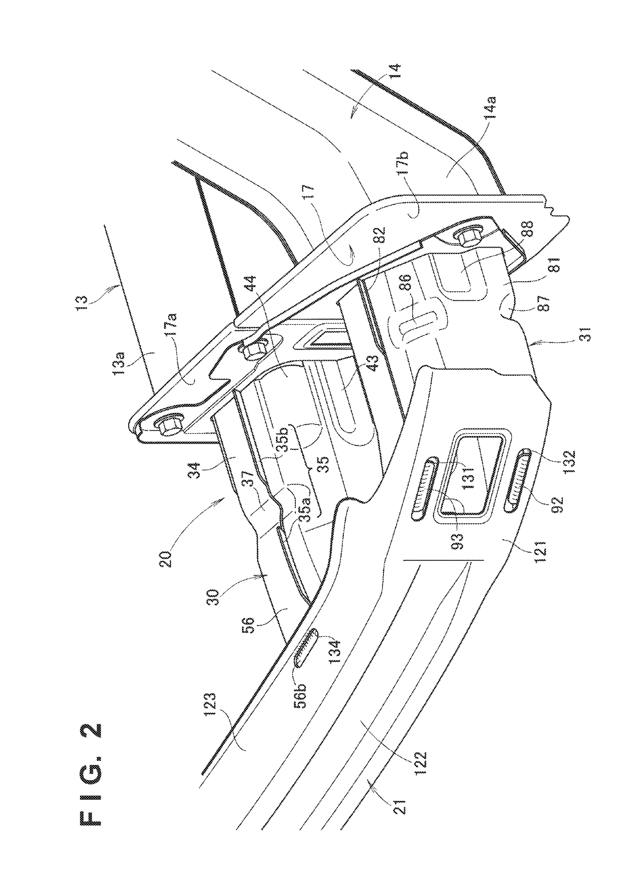 Vehicle body structure with impact absorbing part
